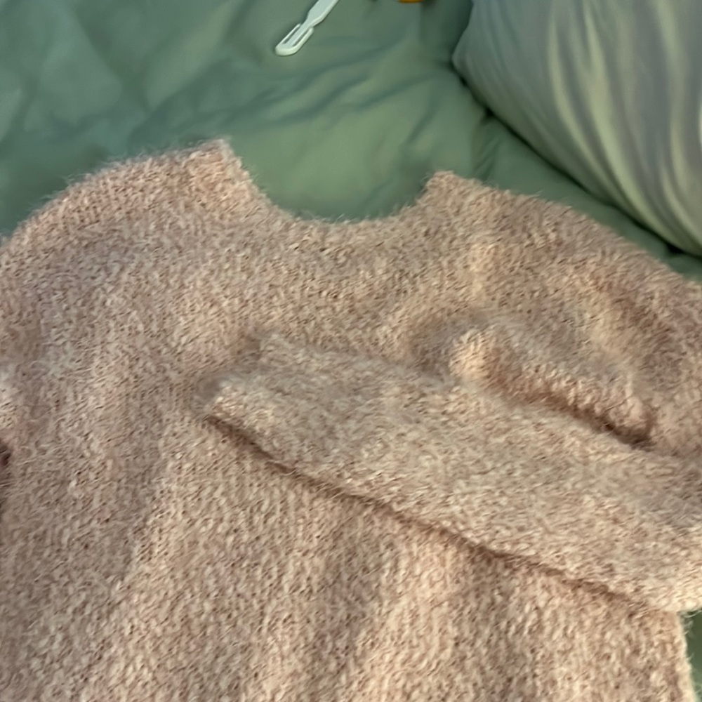 Cozy, pink sweater.